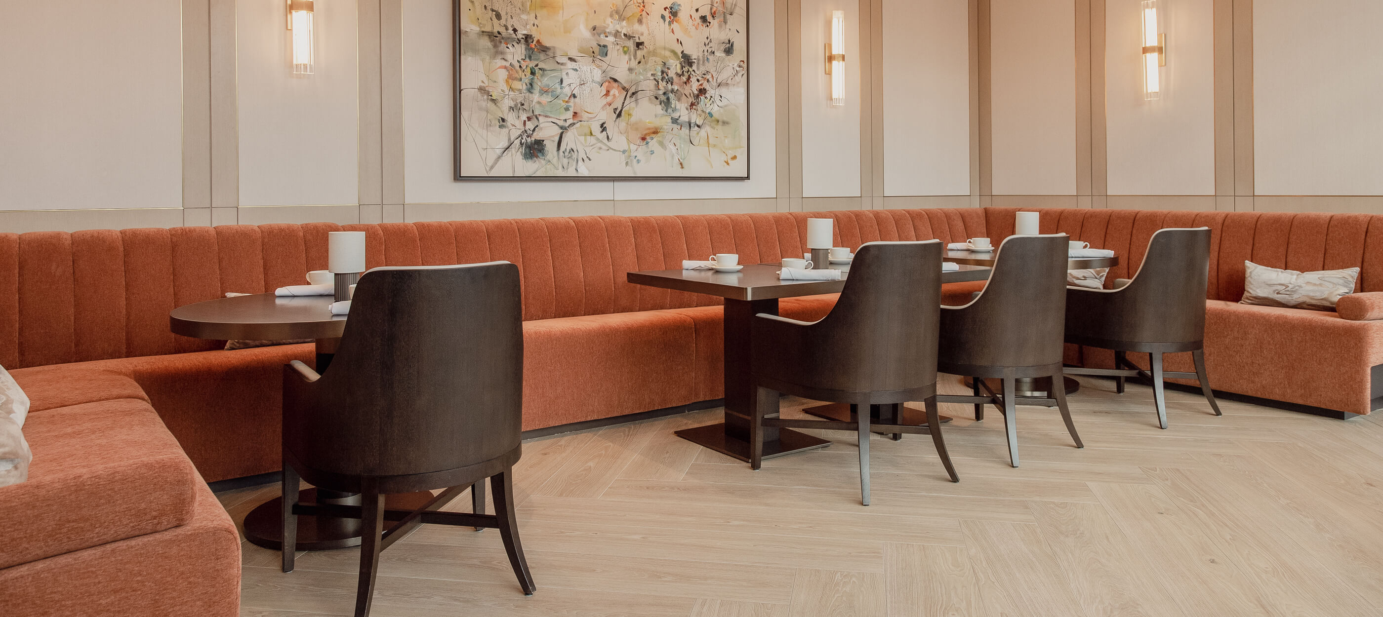 Custom commercial banquette in NYC